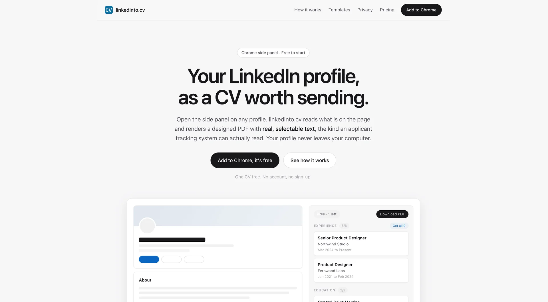 LinkedInToCV